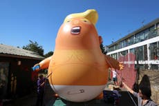 Donald Trump has been scared off by a big balloon