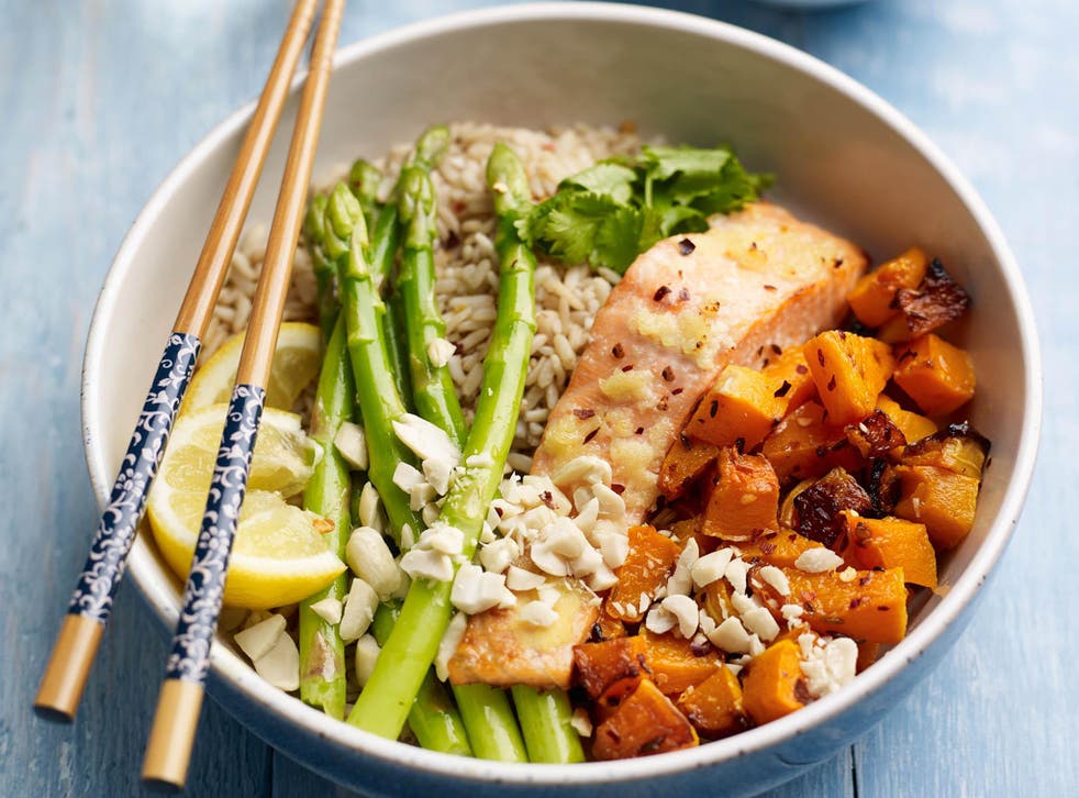 How to make asparagus, salmon and squash rice bowl | The Independent ...