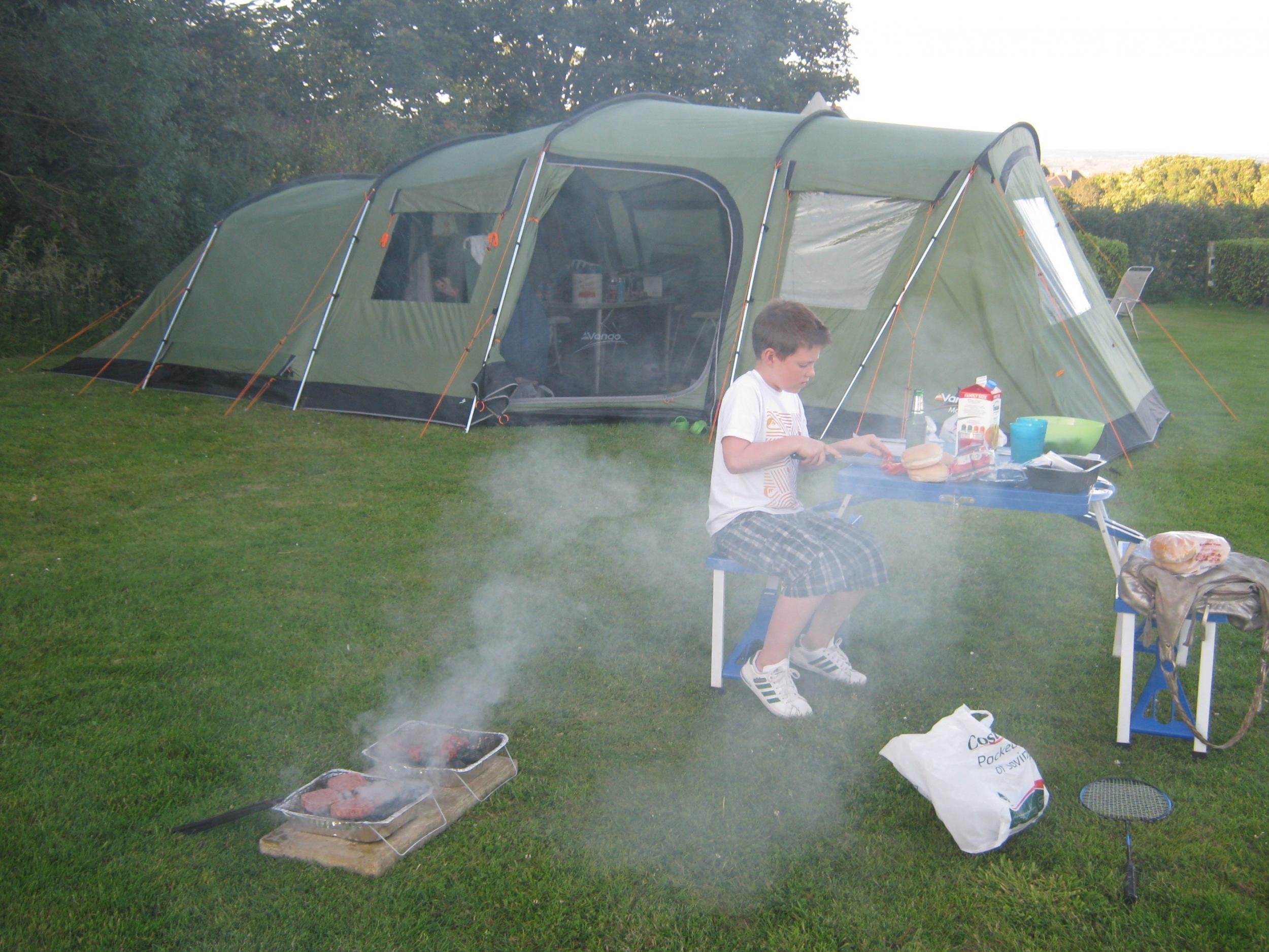 Dinner is served during the 2012 trip to Cornwall