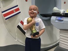 Boy with cancer given World Cup by NHS staff- and message from Kane