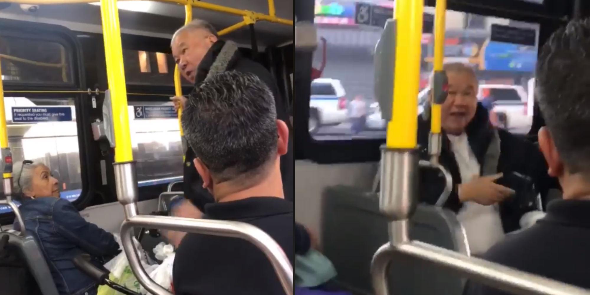 Man With Walking Aids Goes On Racist Rant When Black Woman Refuses To Give Up Her Bus Seat