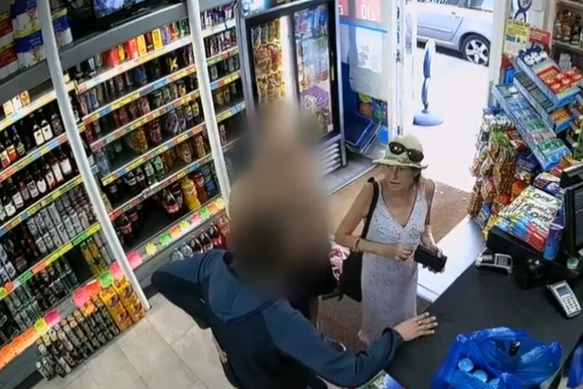 Nerve agent victim Dawn Sturgess is seen buying alcohol in a shop the day before she collapsed