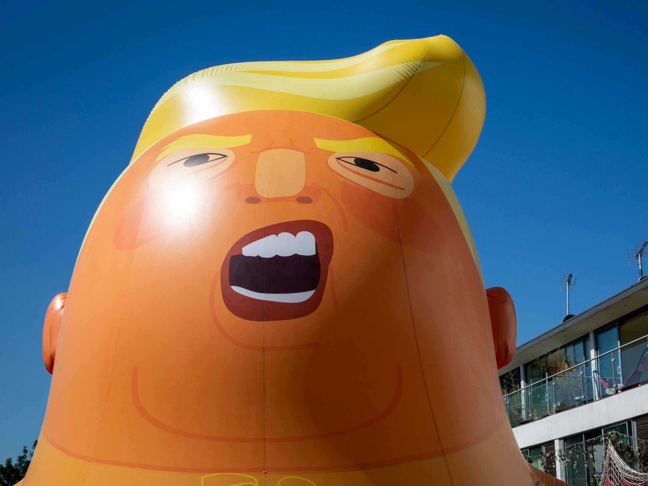 The orange balloon featured at anti-Trump protests in London