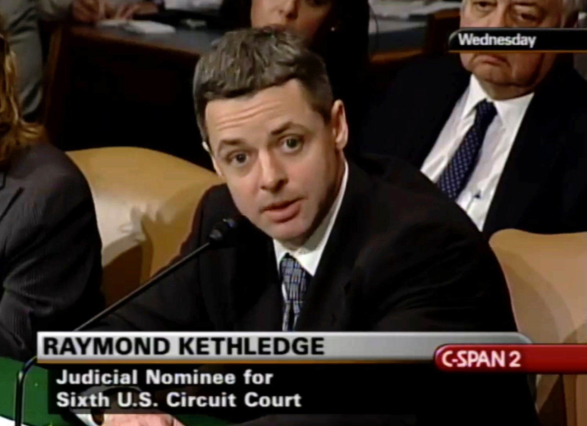 Raymond Kethledge testifies during his confirmation hearing for the Sixth US Circuit Court on Capitol Hill in Washington.