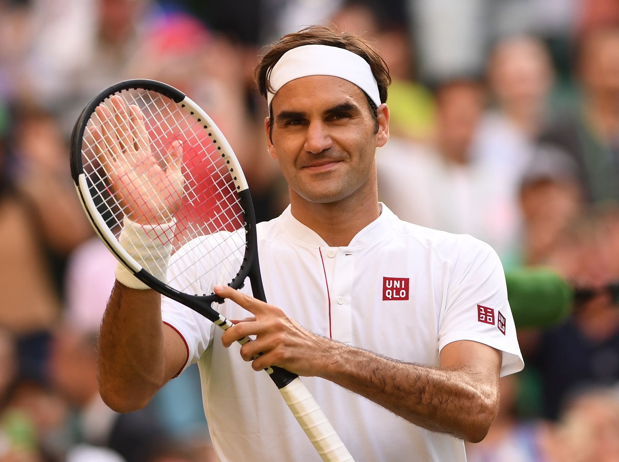 Roger Federer at Wimbledon earlier this month