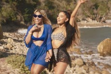 Nicki Minaj and Ariana Grande team up for beach-themed music video