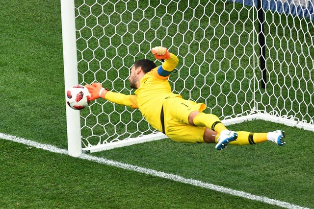 Hugo Lloris pulled off one of the saves of the World Cup in denying Martin Caceras