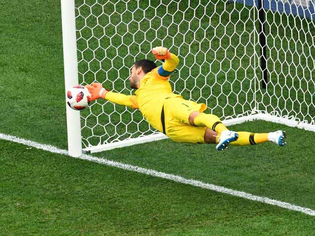 Hugo Lloris pulled off one of the saves of the World Cup in denying Martin Caceras
