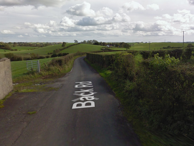 The tractor left Back Road in Drumbo, Northern Ireland