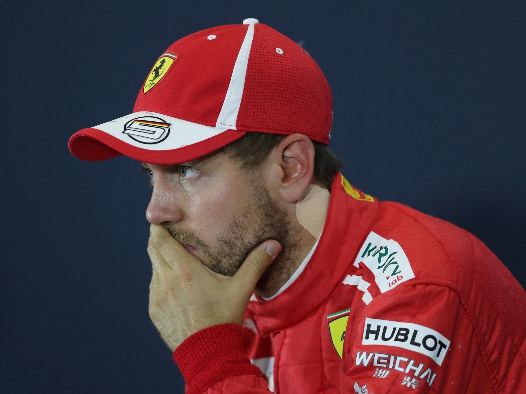 Sebastian Vettel was struggling with a crooked neck during qualifying