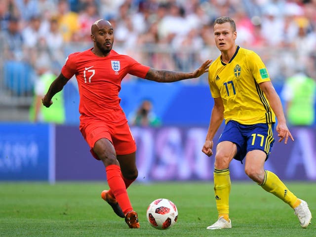 Fabian Delph came on as a substitute against Sweden