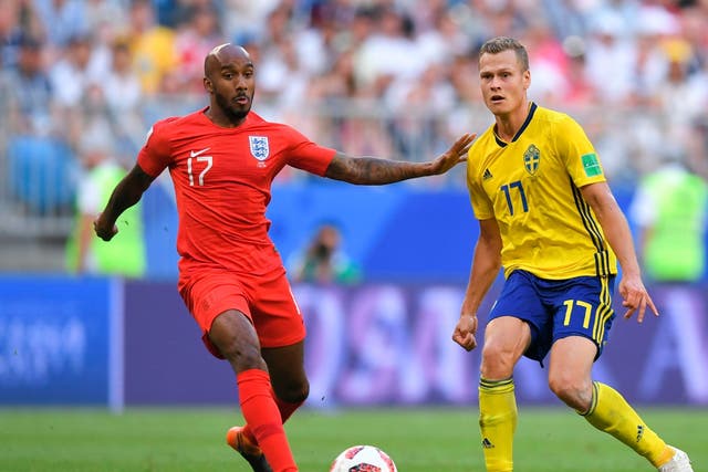 Fabian Delph came on as a substitute against Sweden