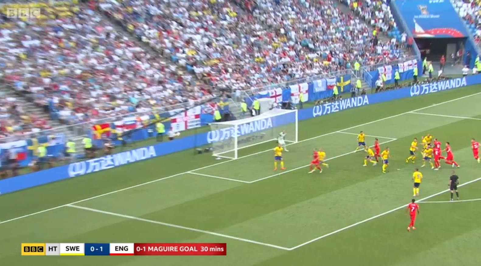 Kane, Stones and Maguire gather near the edge of the box