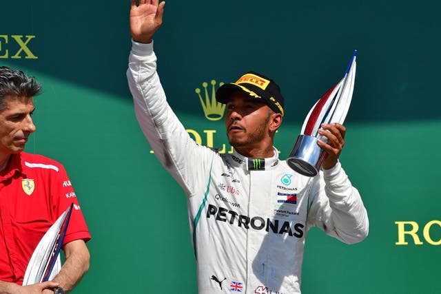 Lewis Hamilton was forced to settle with a second-place finish