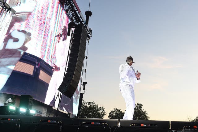 Stormzy headlines the main stage on Day 2 of Wireless Festival in Finsbury Park, London, 7 July 2018