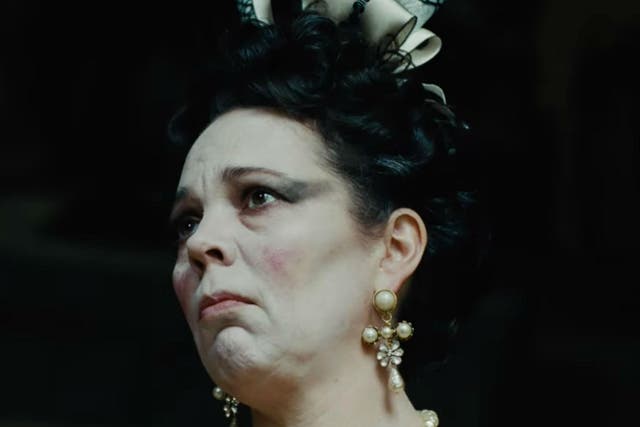 Olivia Colman plays a maudlin, melodramatic Queen Anne 