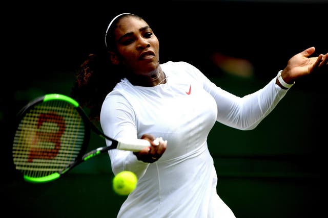 Williams in action during the second set on Centre Court
