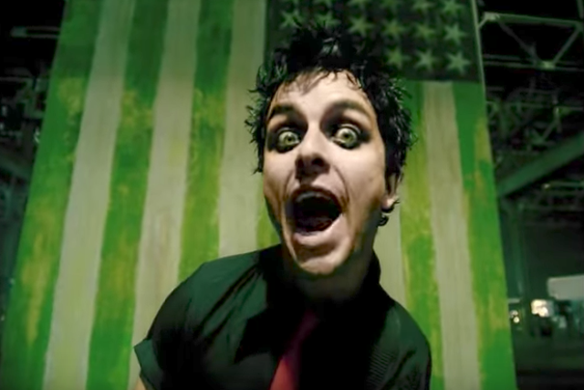 Billy Joe Armstrong in the Green Day video for 'American Idiot'