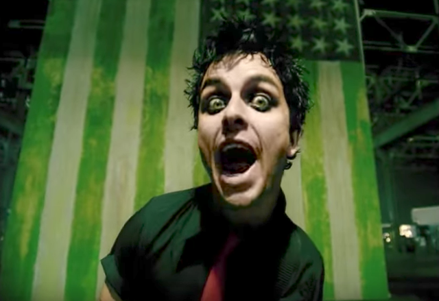 Billy Joe Armstrong in the Green Day video for 'American Idiot'