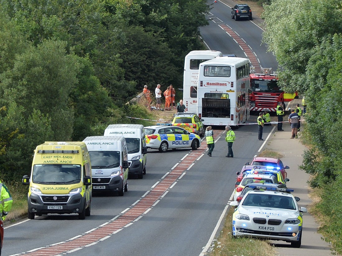 The crash happened on the B576 north of Rothwell