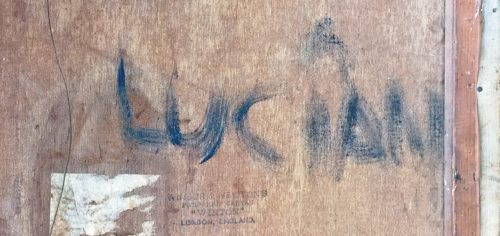 ‘Lucian’ was scrawled on the back of the canvas
