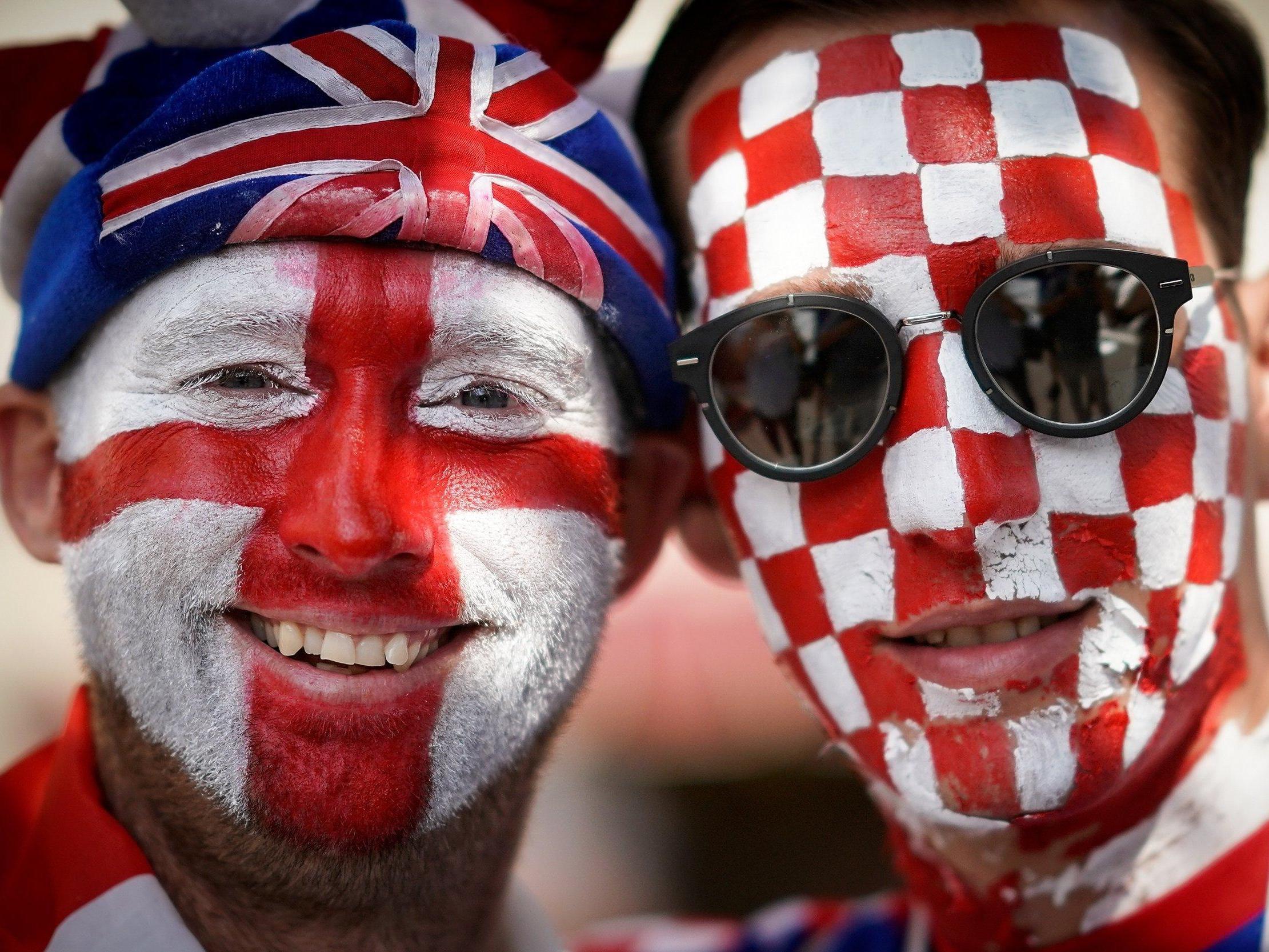 An England and a Croatian football fan