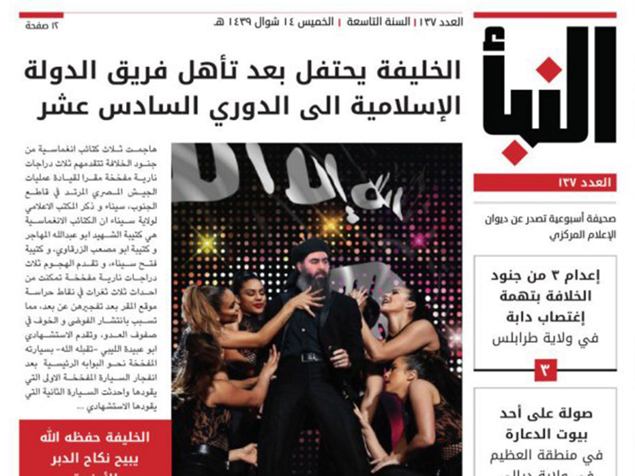 A fake version of Isis' weekly al-Naba newsletter circulated by the Daeshgram group of activists