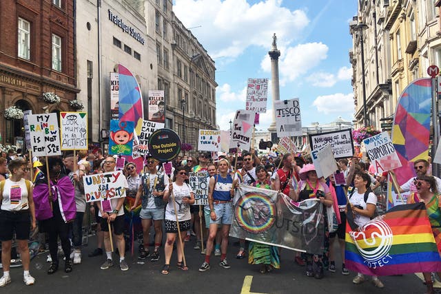 Outside Project supporters at London Pride last weekend