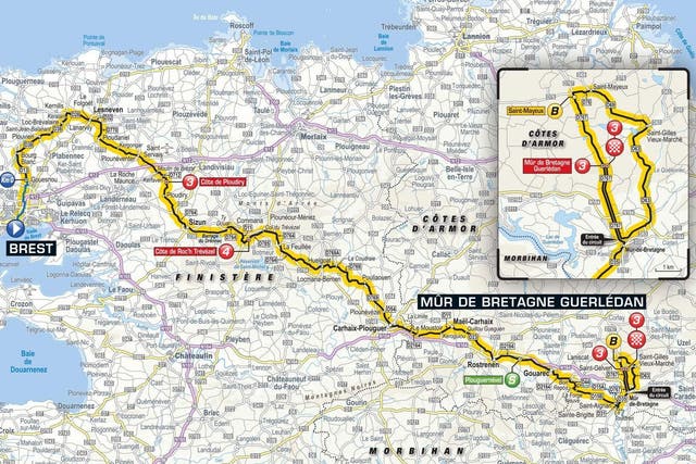 Tour de France – stage six route map
