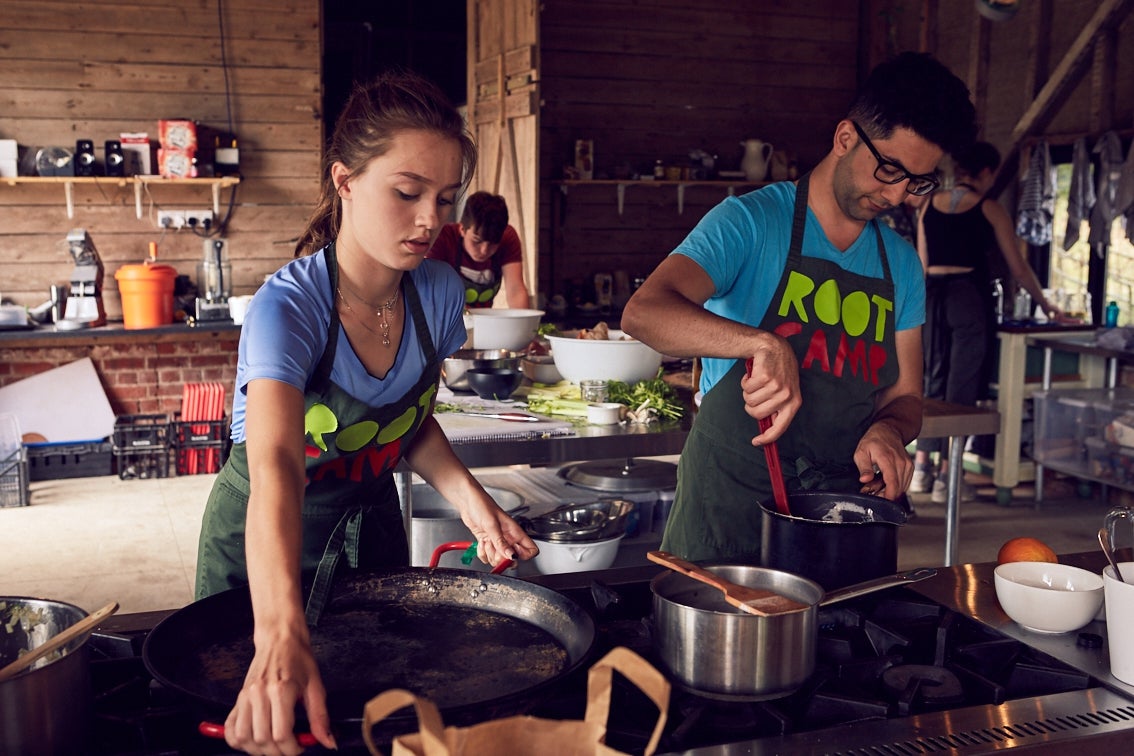 Students spend half the day ‘in the field’, working in the garden, foraging and preparing meats, and part of the day cooking