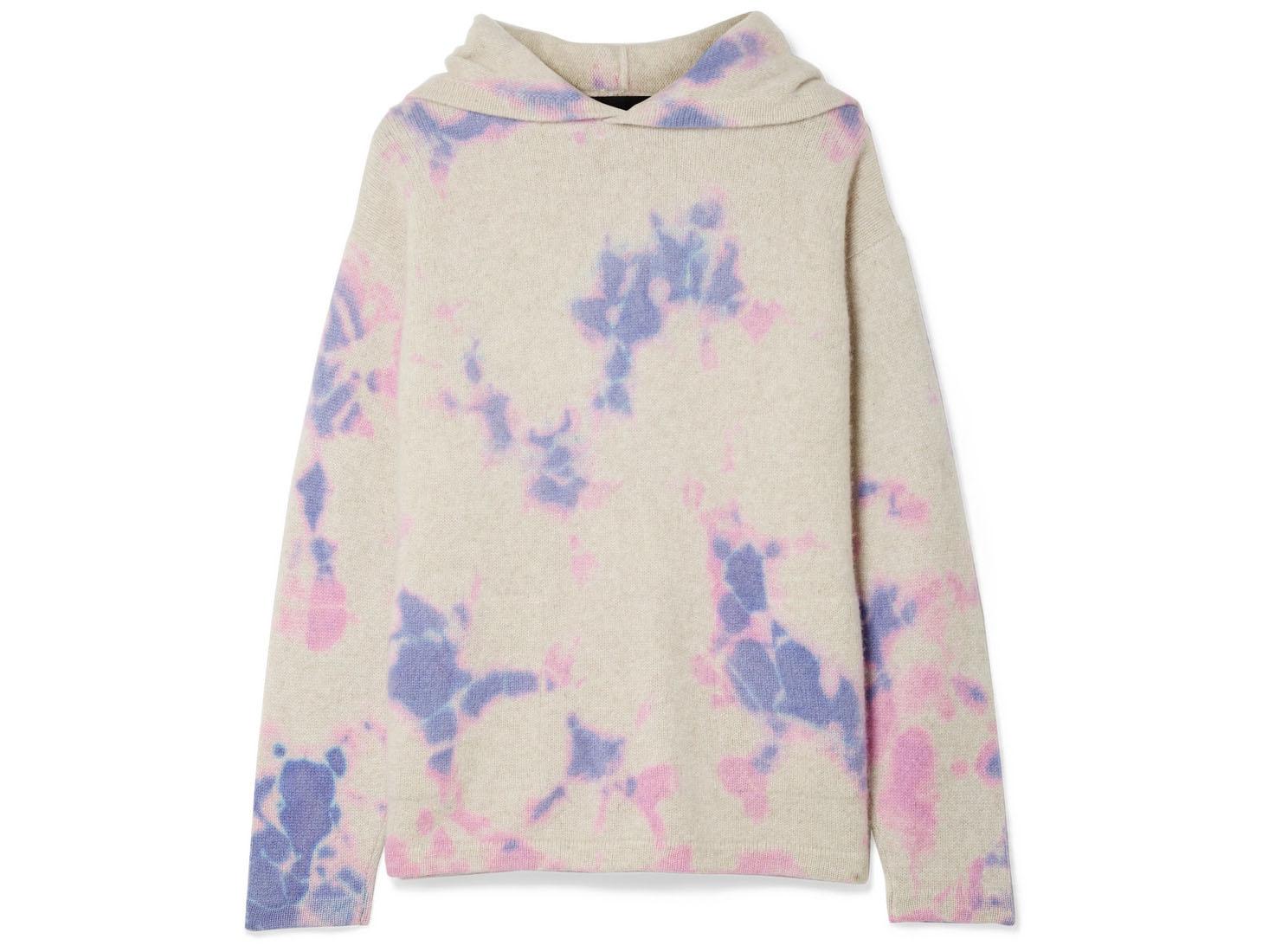 The Elder Statesman, Tie Dyed Cashmere Hooded Sweater, £935, Net-a-Porter