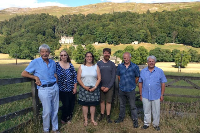 Councillor John Blackie, left, and the members of the Upper Dales community land trust.