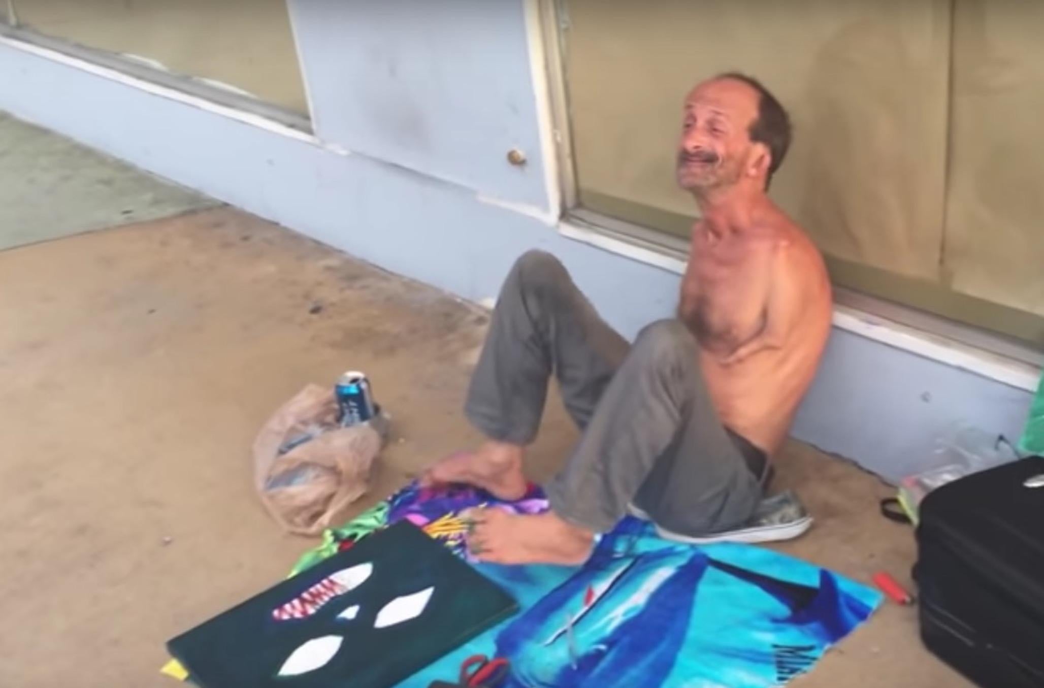 Jonathan Crenshaw, a Miami street artist with a reportedly troubled past who paints using his feet, has become a local well-known figure in Miami Beach.