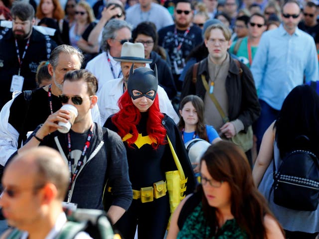 Gina Gianni of Chicago dressed as Batgirl at Comic-Con on 22 July 2016