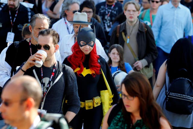 Gina Gianni of Chicago dressed as Batgirl at Comic-Con on 22 July 2016