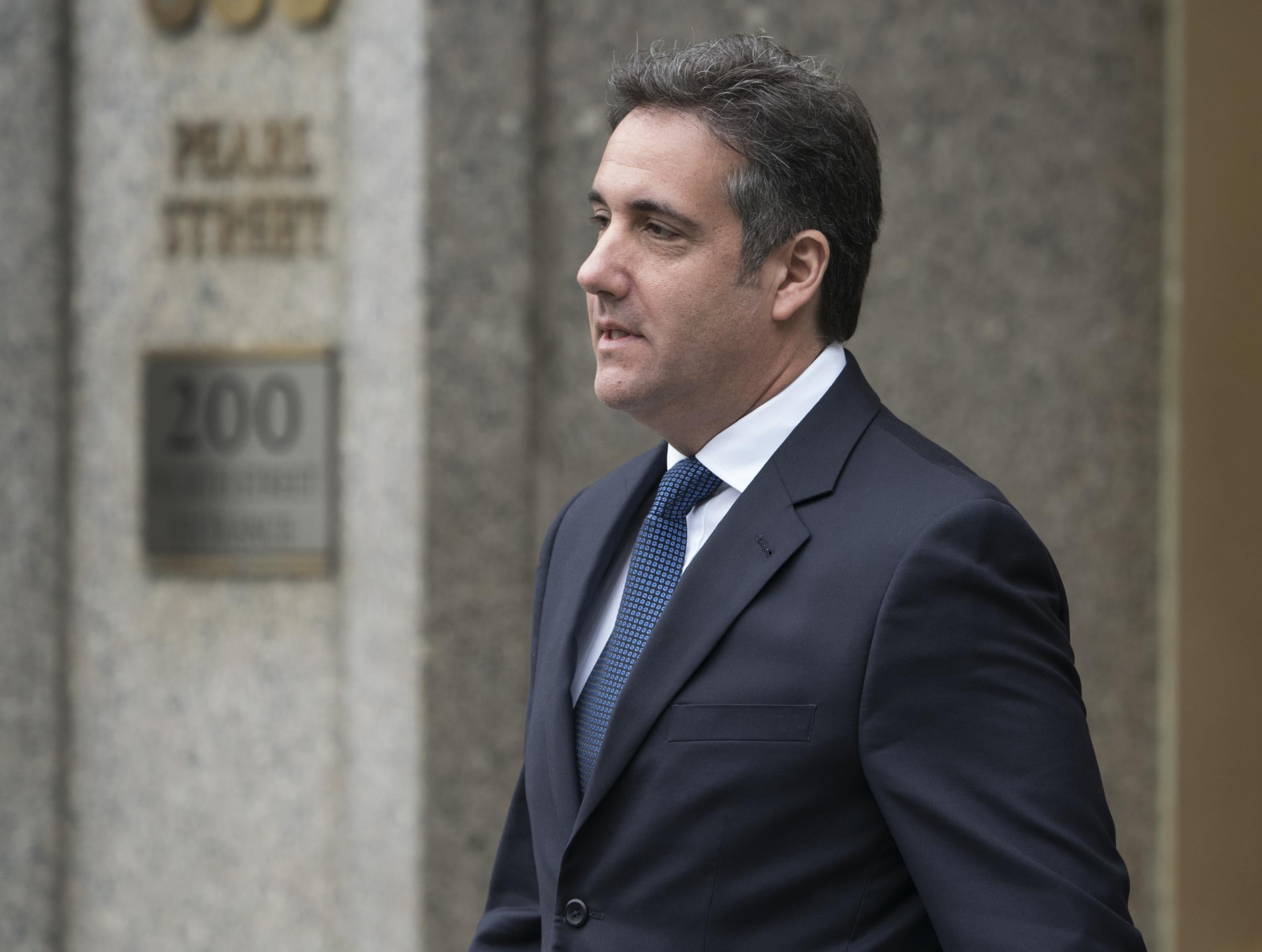 Michael Cohen, a longtime personal lawyer and confidante for President Donald Trump, leaves the United States District Court Southern District of New York