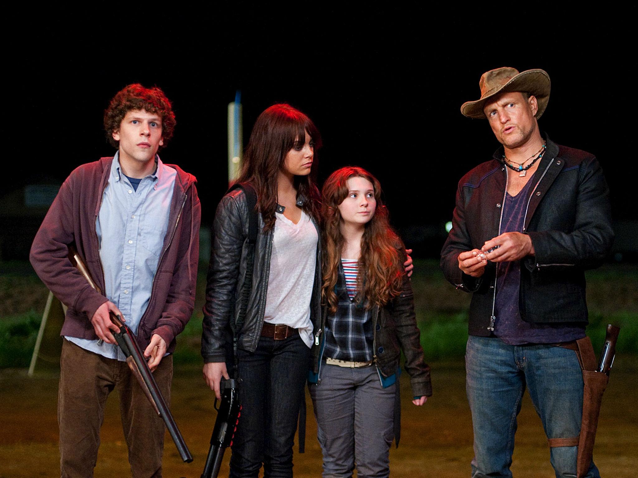 Jesse Eisenberg, Emma Stone, Abigail Breslin and Woody Harrelson in 'Zombieland'
