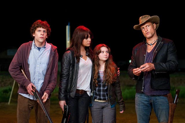 Jesse Eisenberg, Emma Stone, Abigail Breslin and Woody Harrelson in 'Zombieland'