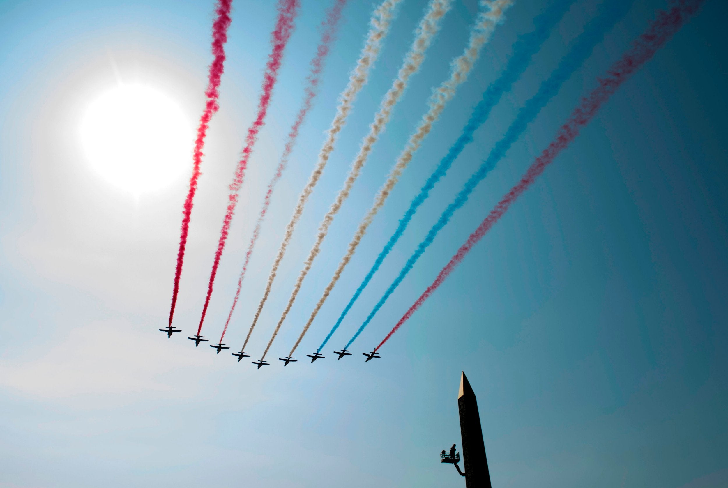 Warplanes roared the skies and traditional parties took place up and down the country.