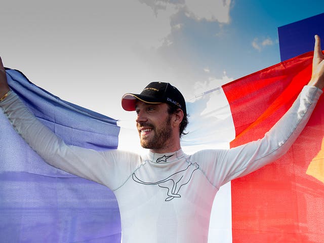 Jean-Eric Vergne celebrates winning his first Formula E title in New York