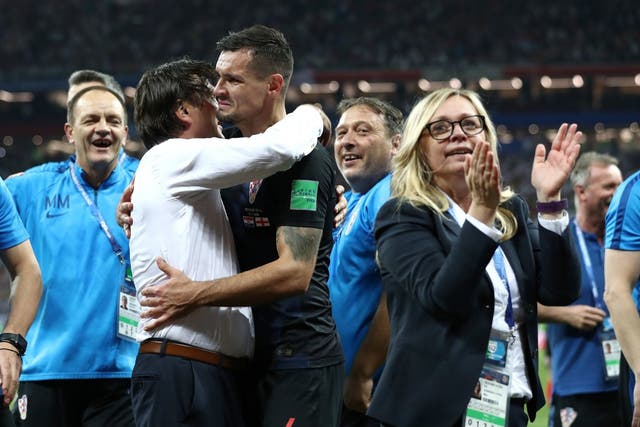 Iva Olivari joins head coach Zlatko Dalic on the bench as team manager for the Croatia national side – the first woman to do so at a World Cup match