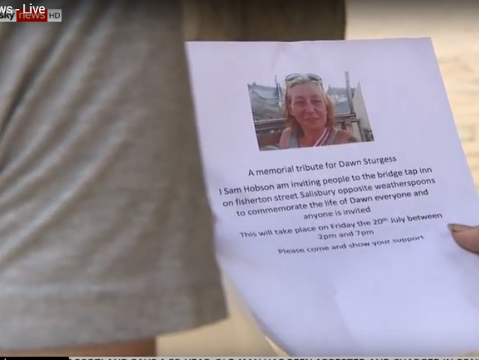 Invitations to a memorial service are being circulated in Amesbury by Dawn Sturgess's friends