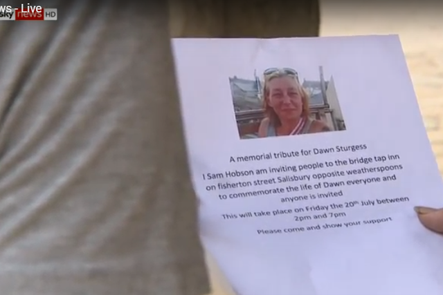 Invitations to a memorial service are being circulated in Amesbury by Dawn Sturgess's friends