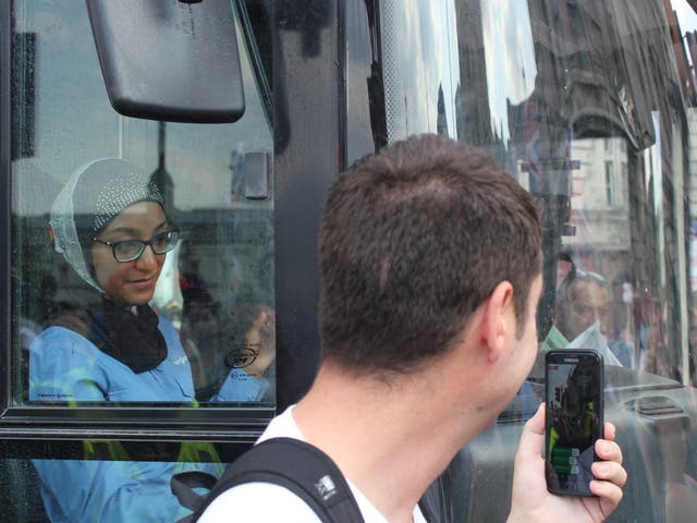 'Free Tommy Robinson' protesters blockaded a bus during their rally in support of the jailed EDL founder