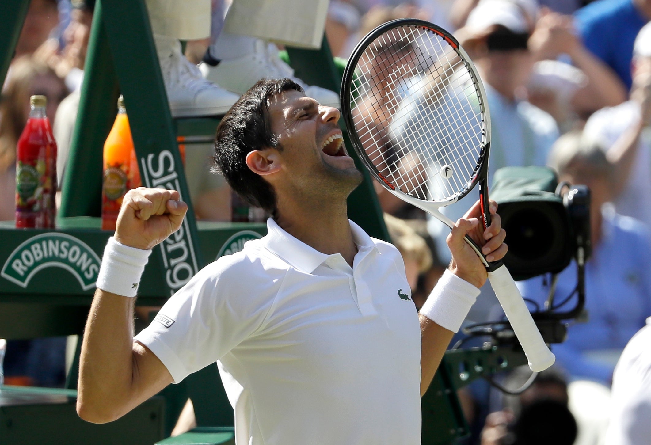 Djokovic triumphed in three sets