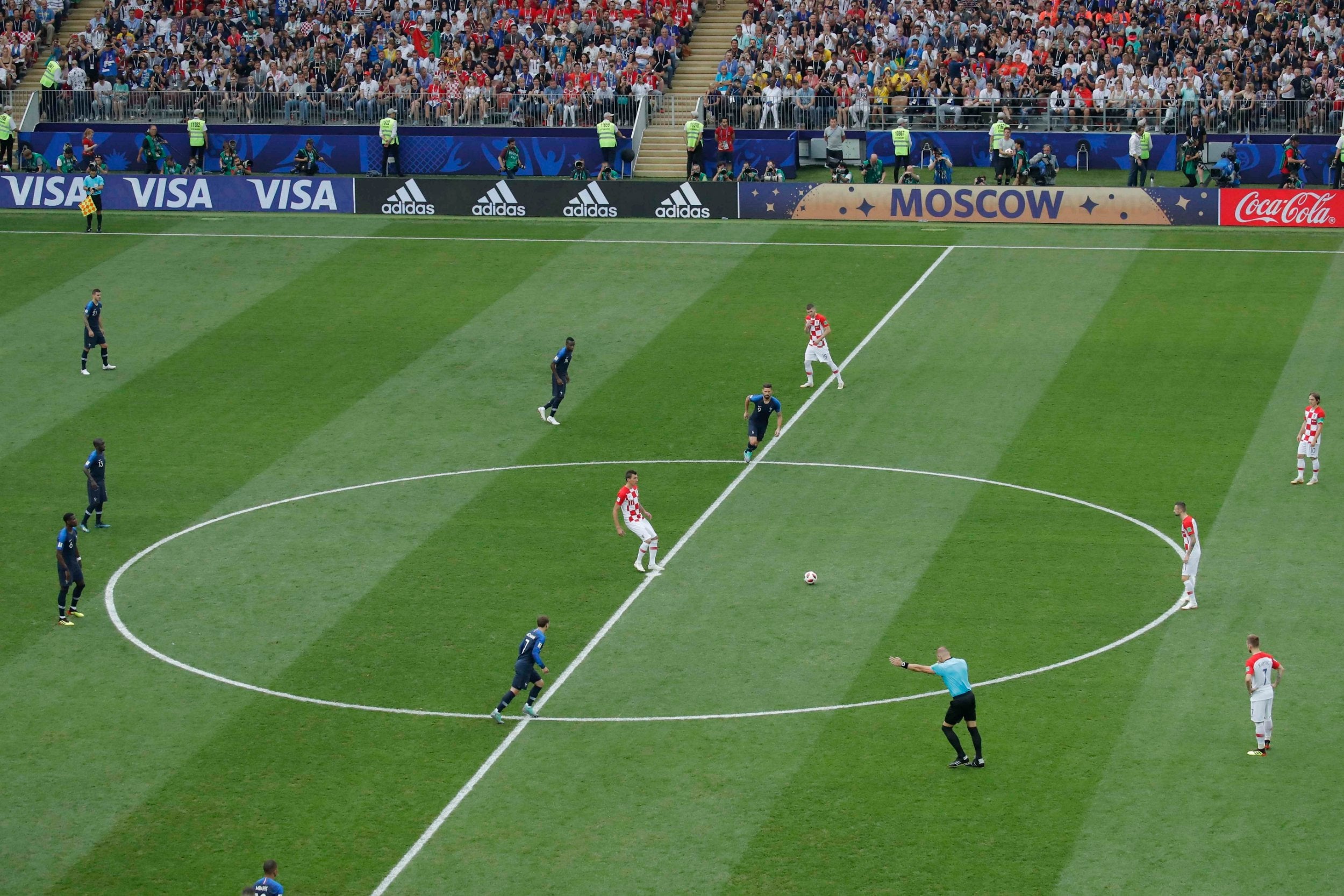 Croatia kick off at the start of the match