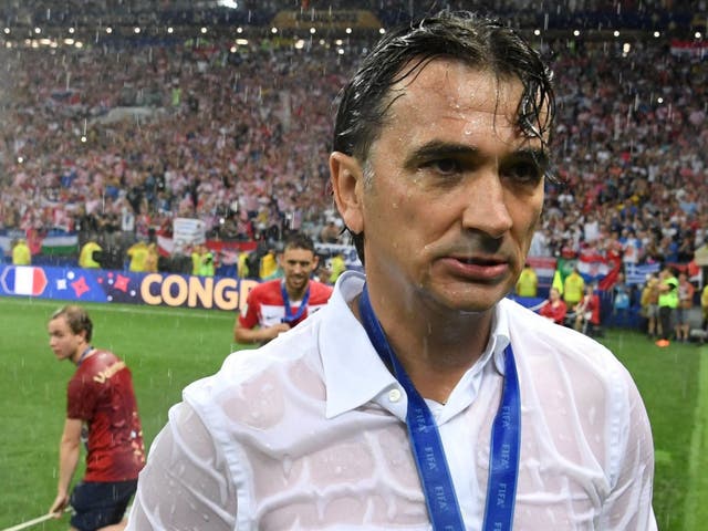 Croatia's coach Zlatko Dalic reacts