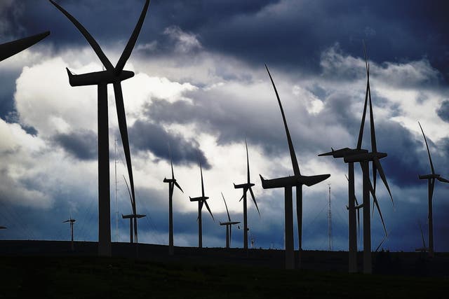 Onshore wind turbines such as the ones in East Kilbride, Scotland, have lacked government support since the 2015 election