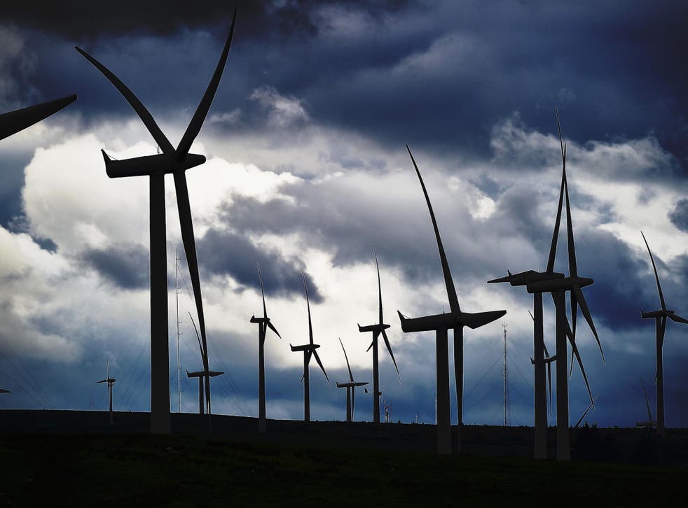 Onshore wind turbines such as the ones in East Kilbride, Scotland, have lacked government support since the 2015 election