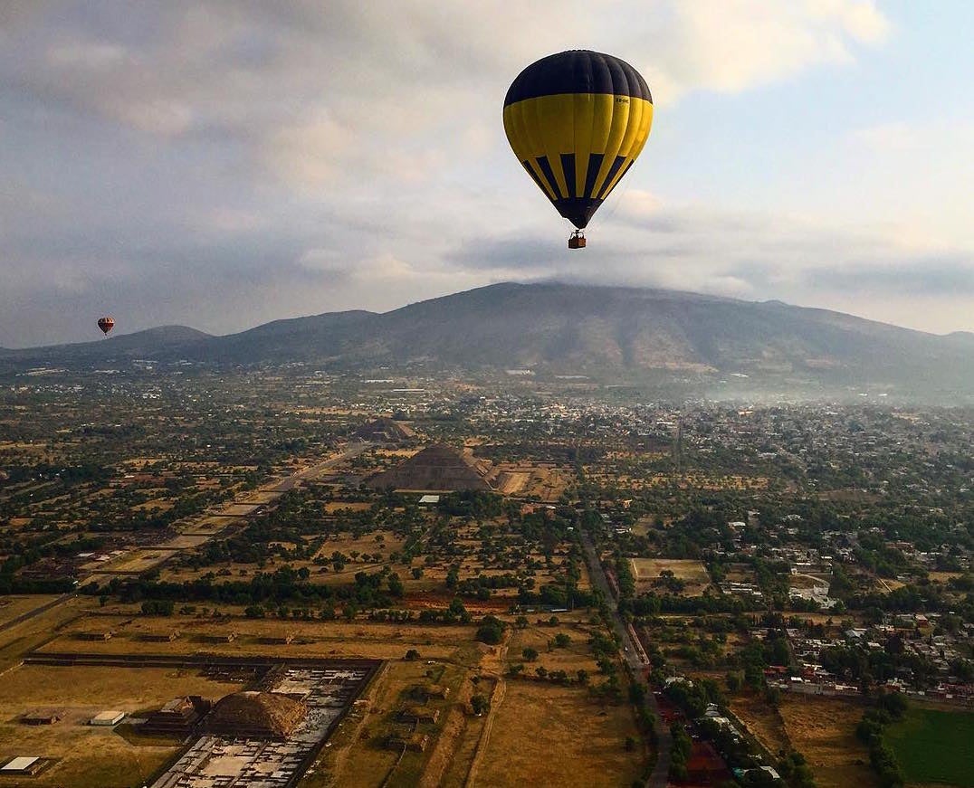 Viewing the ancient city of Teotihuacán by air is incomparable